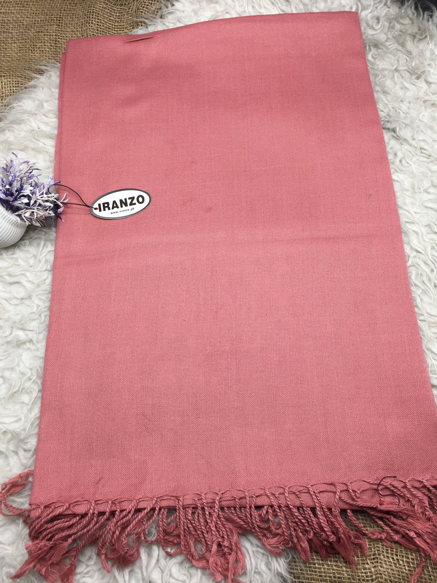 Classic Wool Blend Shawl With Tassels