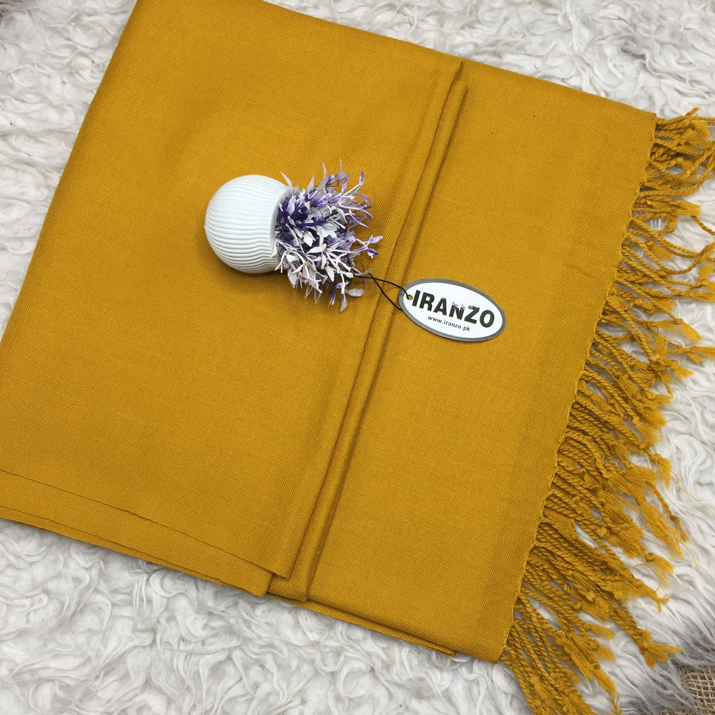 Classic Wool Blend Shawl With Tassels