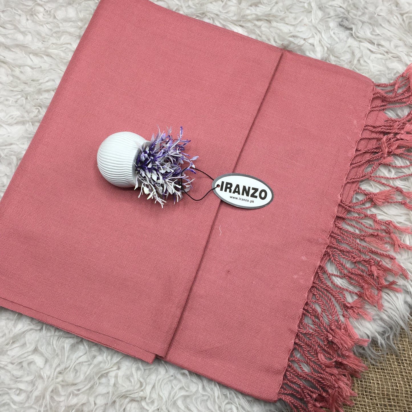 Classic Wool Blend Shawl With Tassels