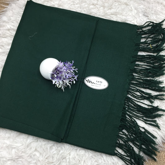 Classic Wool Blend Shawl With Tassels