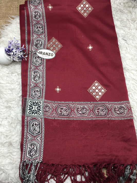 Embroidered Diamond Winter Shawl
