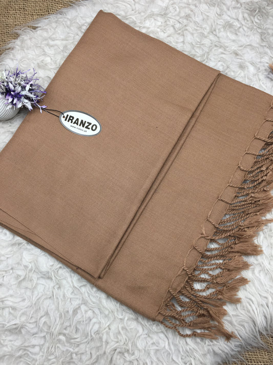 Classic Wool Blend Shawl With Tassels