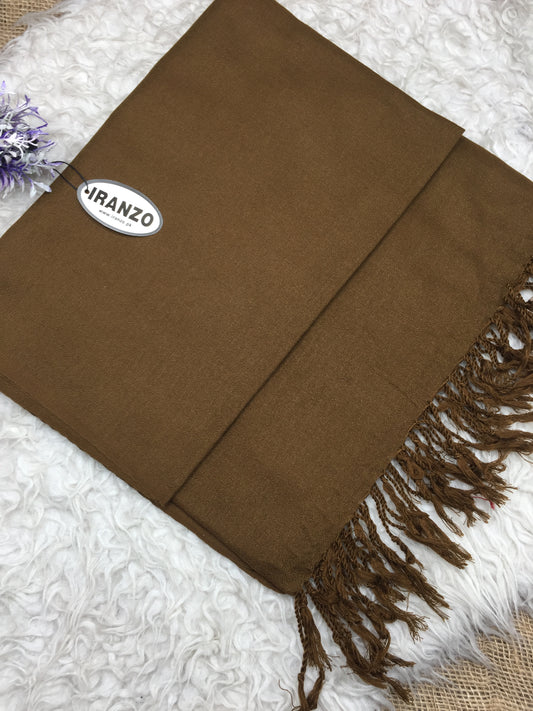 Classic Wool Blend Shawl With Tassels