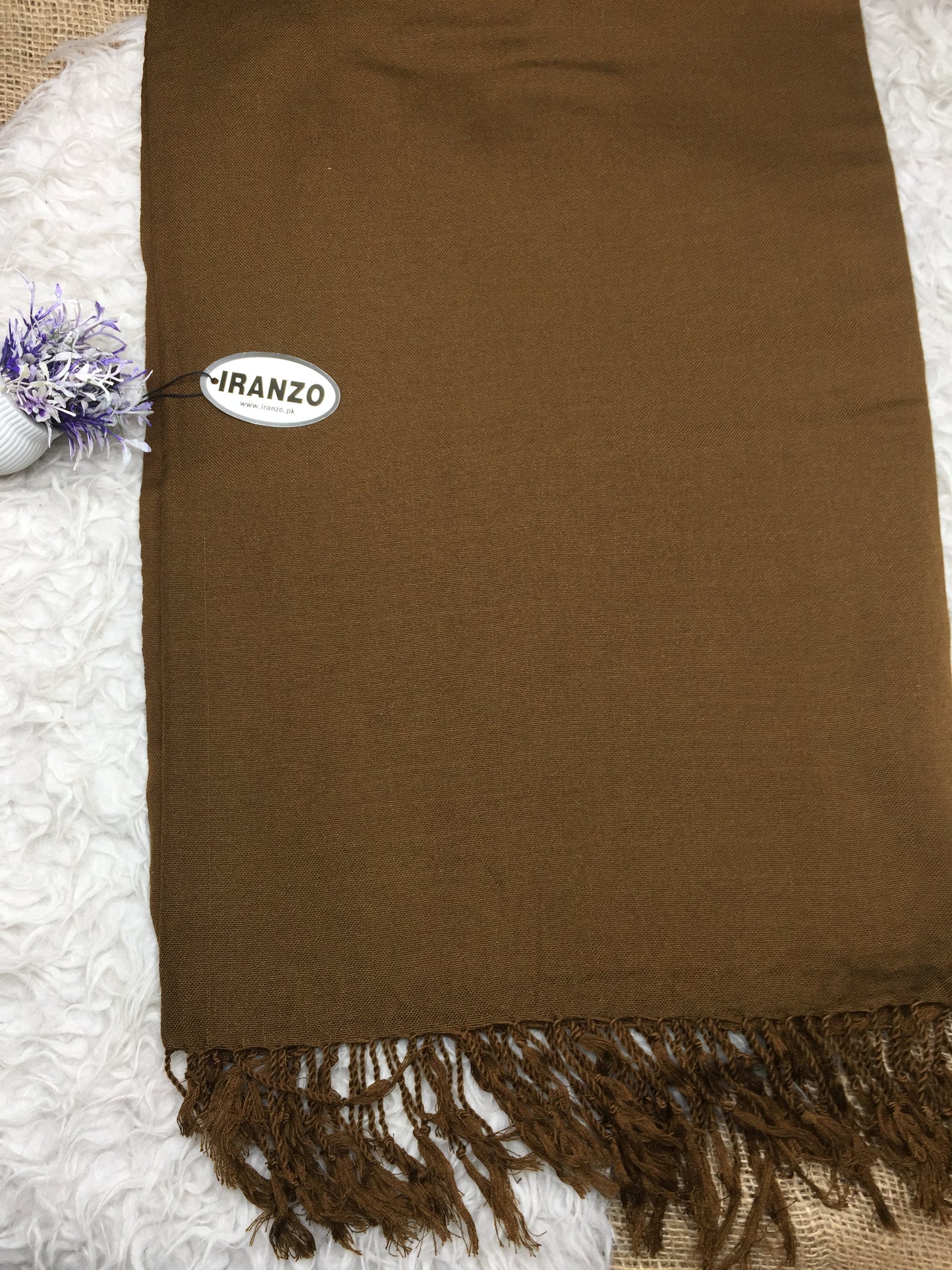 Classic Wool Blend Shawl With Tassels