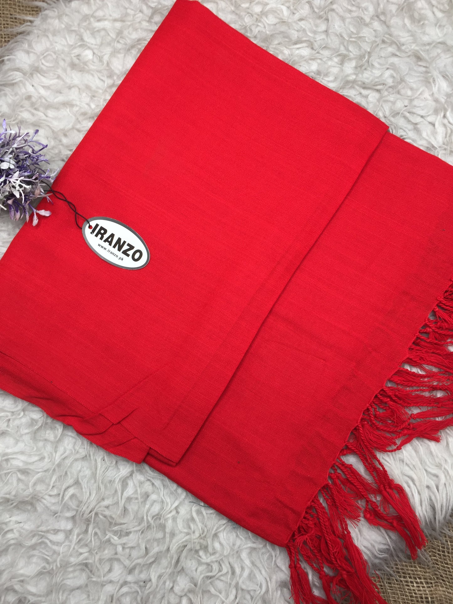 Classic Wool Blend Shawl With Tassels