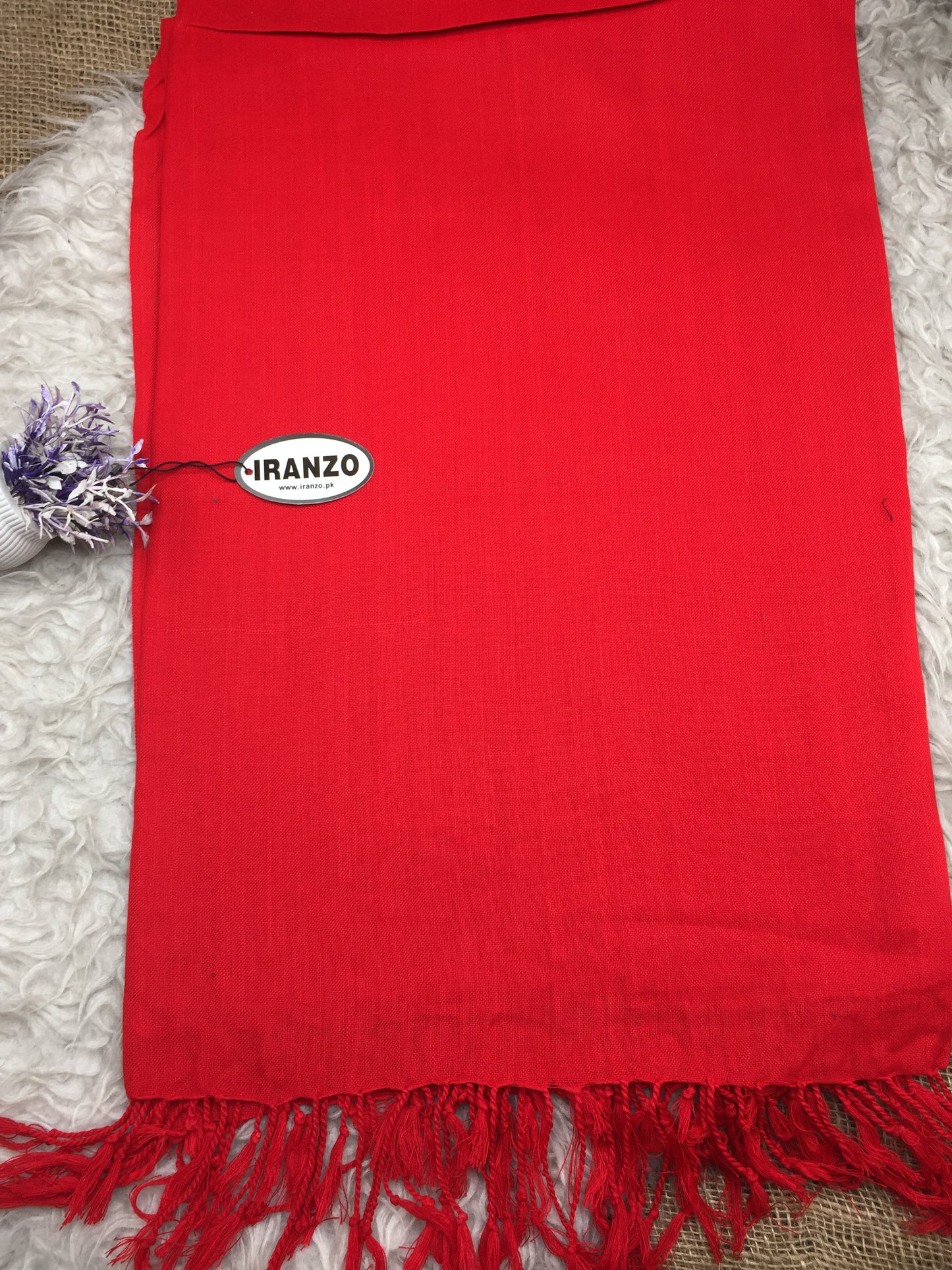 Classic Wool Blend Shawl With Tassels