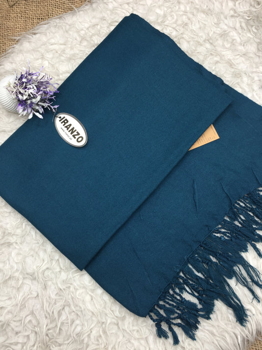 Classic Wool Blend Shawl With Tassels
