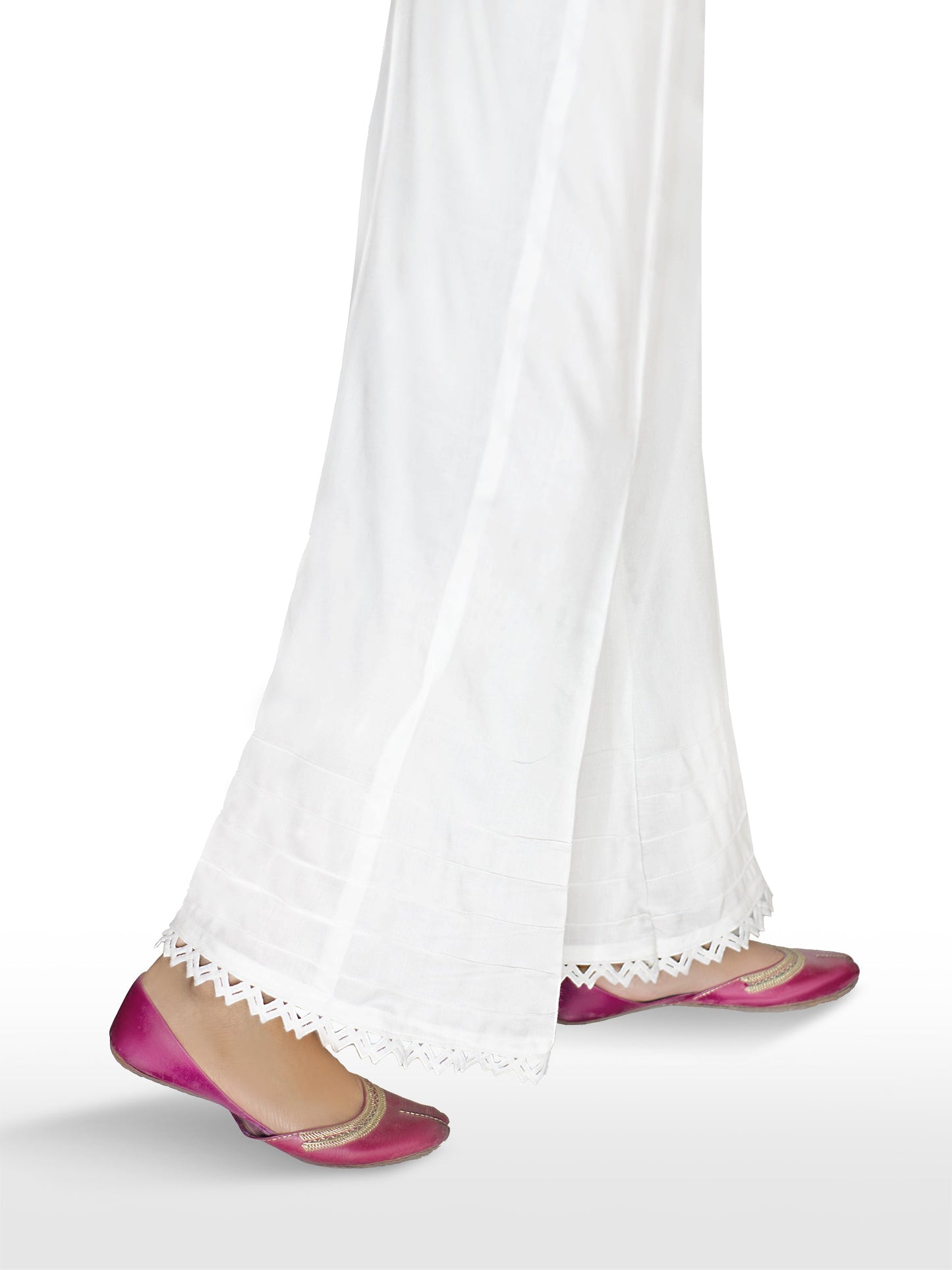 WHITE STAPLE LINEN BELL BOTTOM