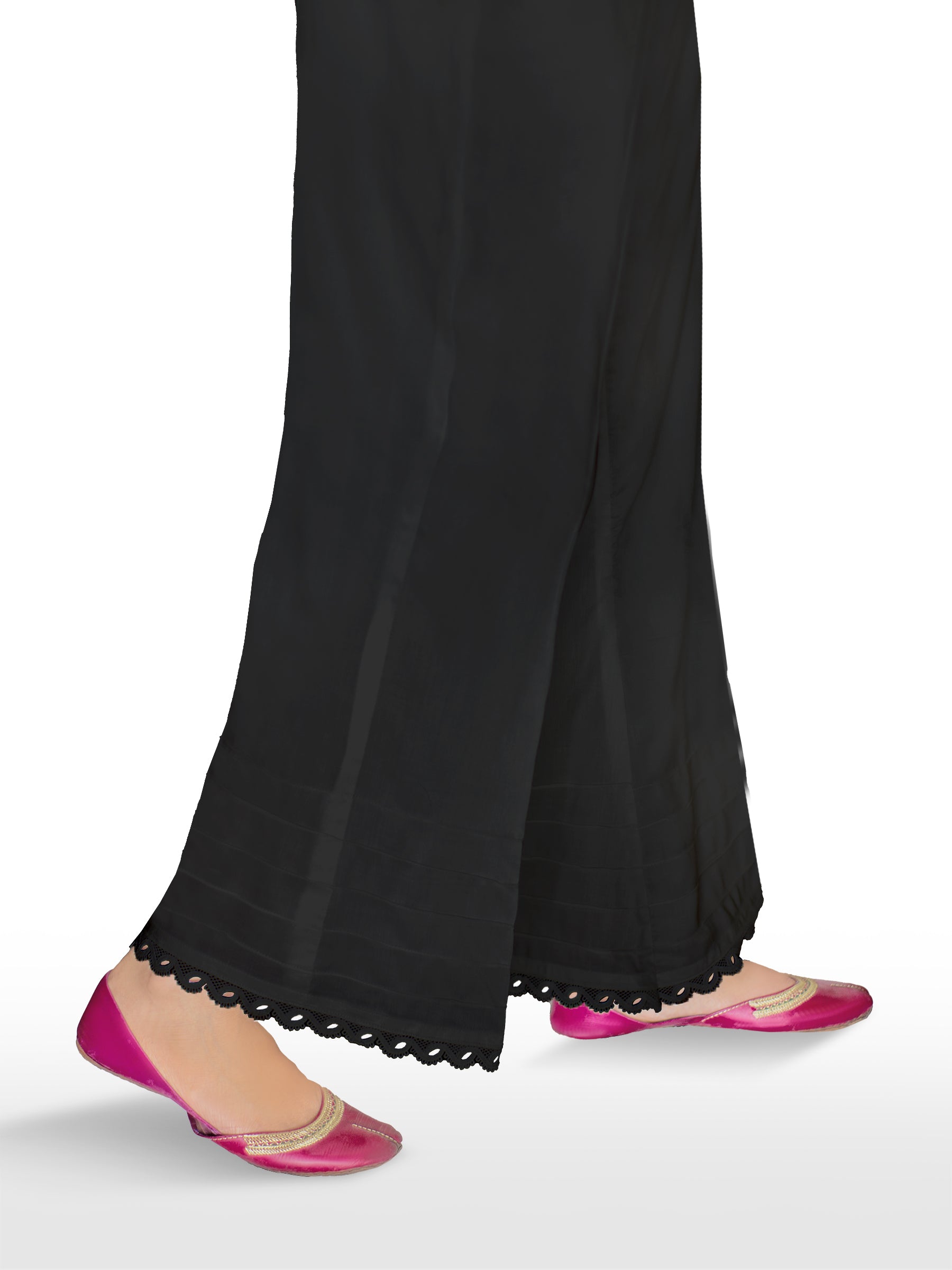 BLACK STAPLE LINEN BELL BOTTOM