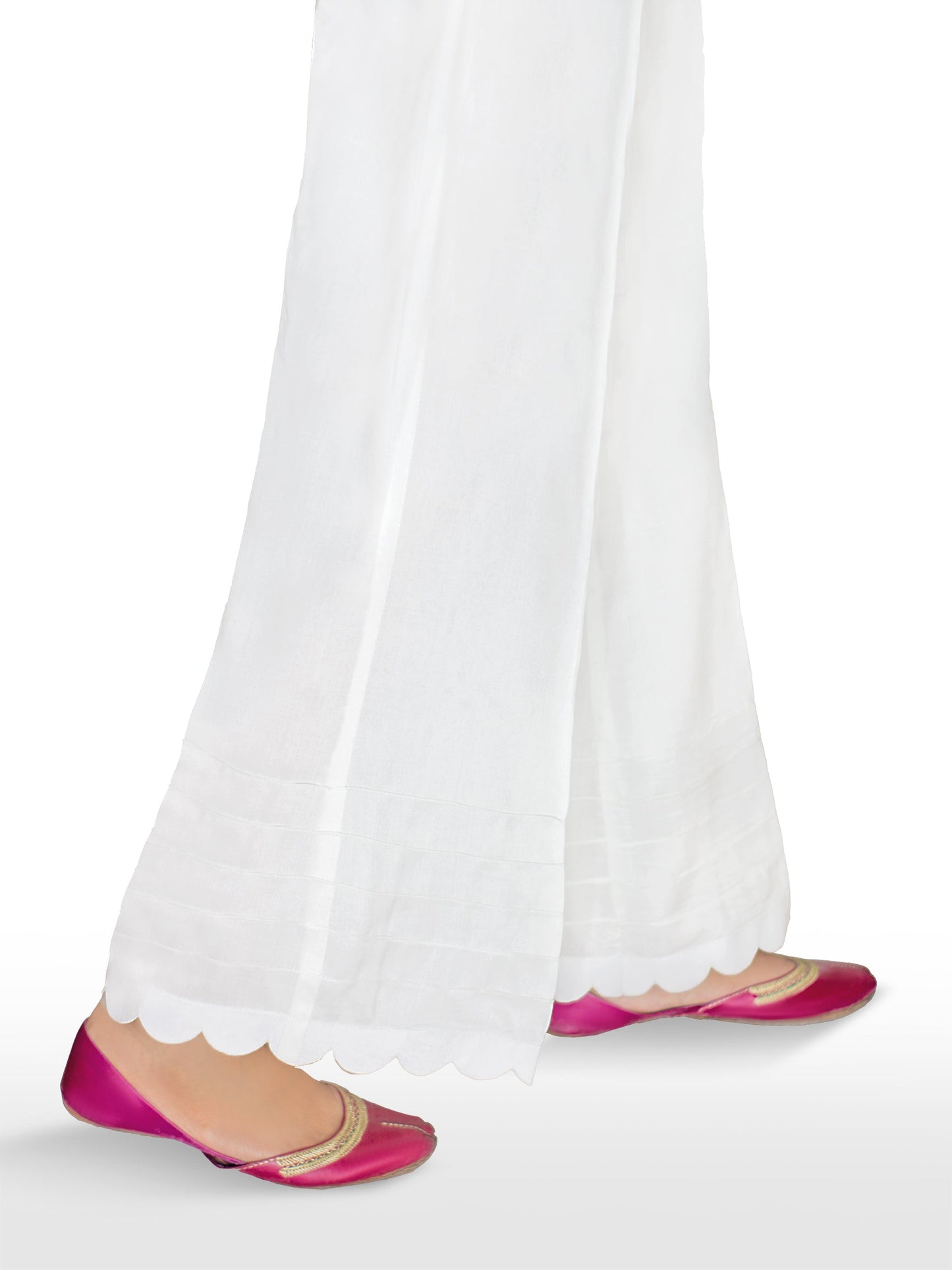 WHITE STAPLE LINEN BELL BOTTOM