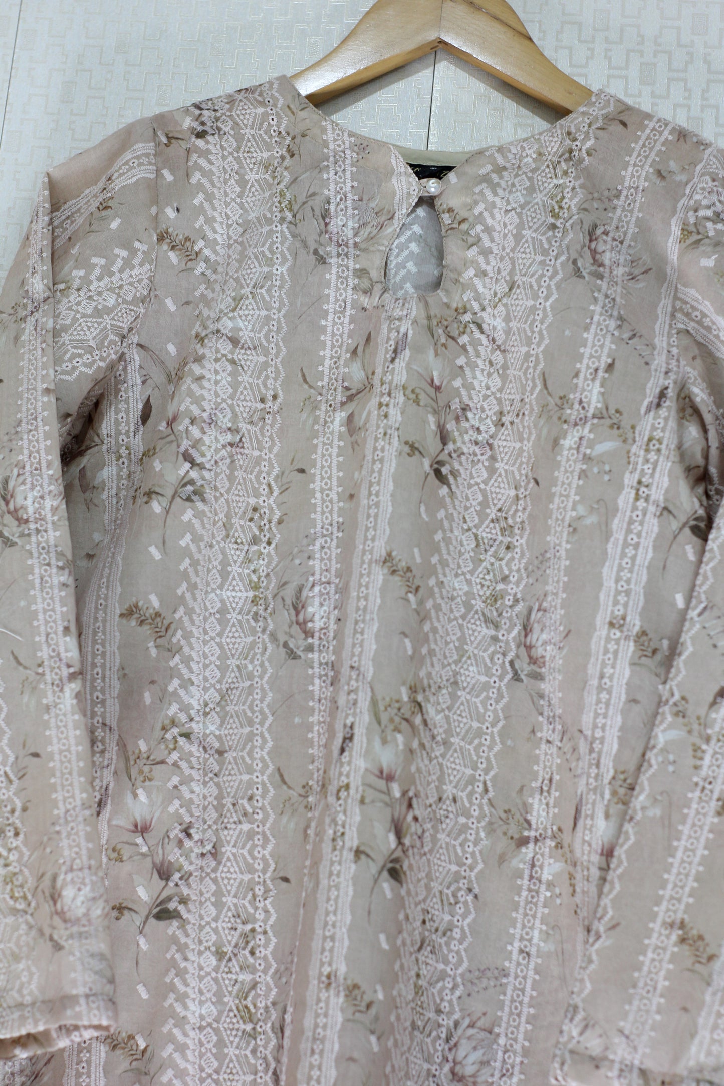 Beige Chikankari Two Piece