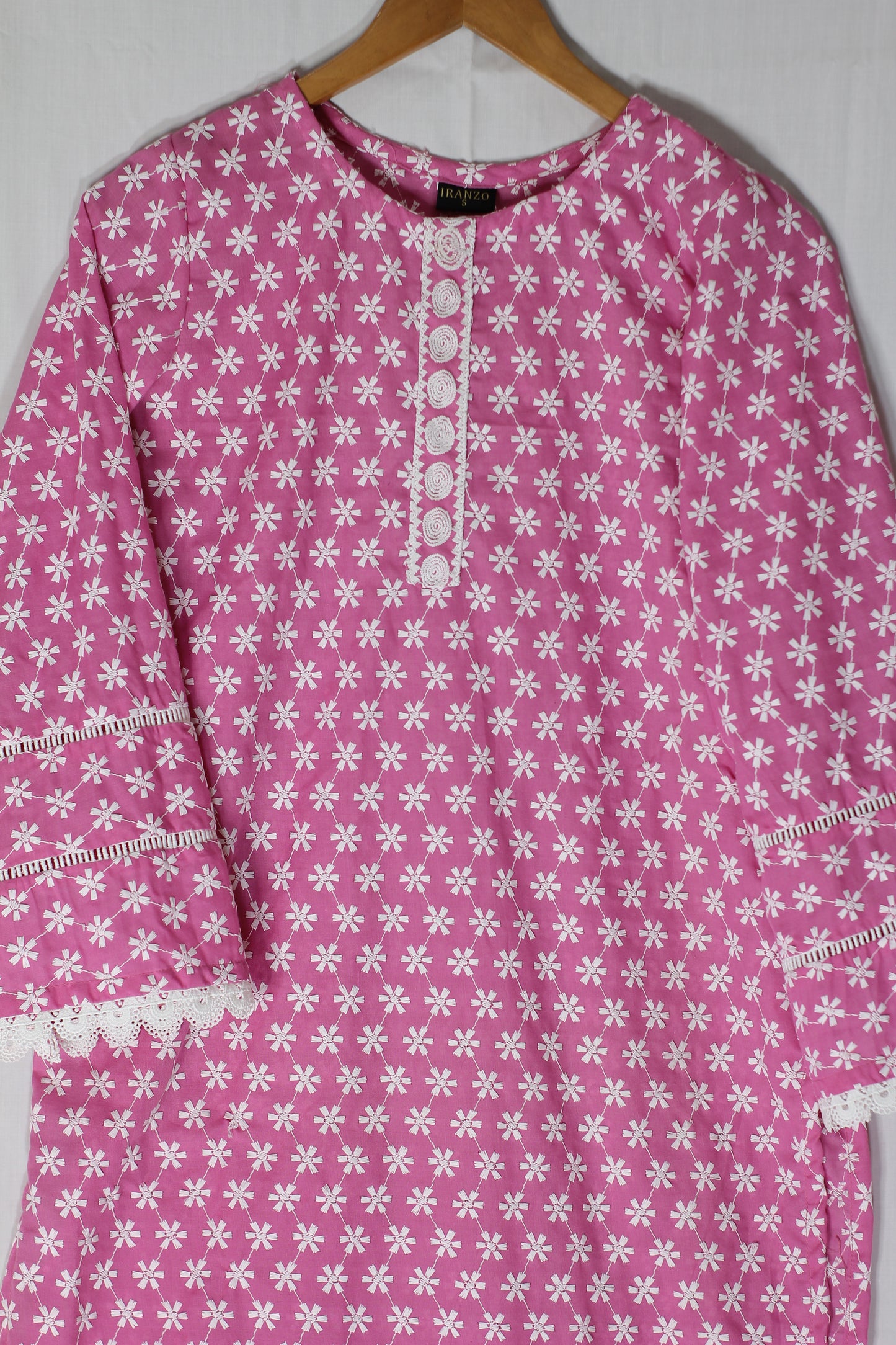 Pink Embroidered Lawn Shirt