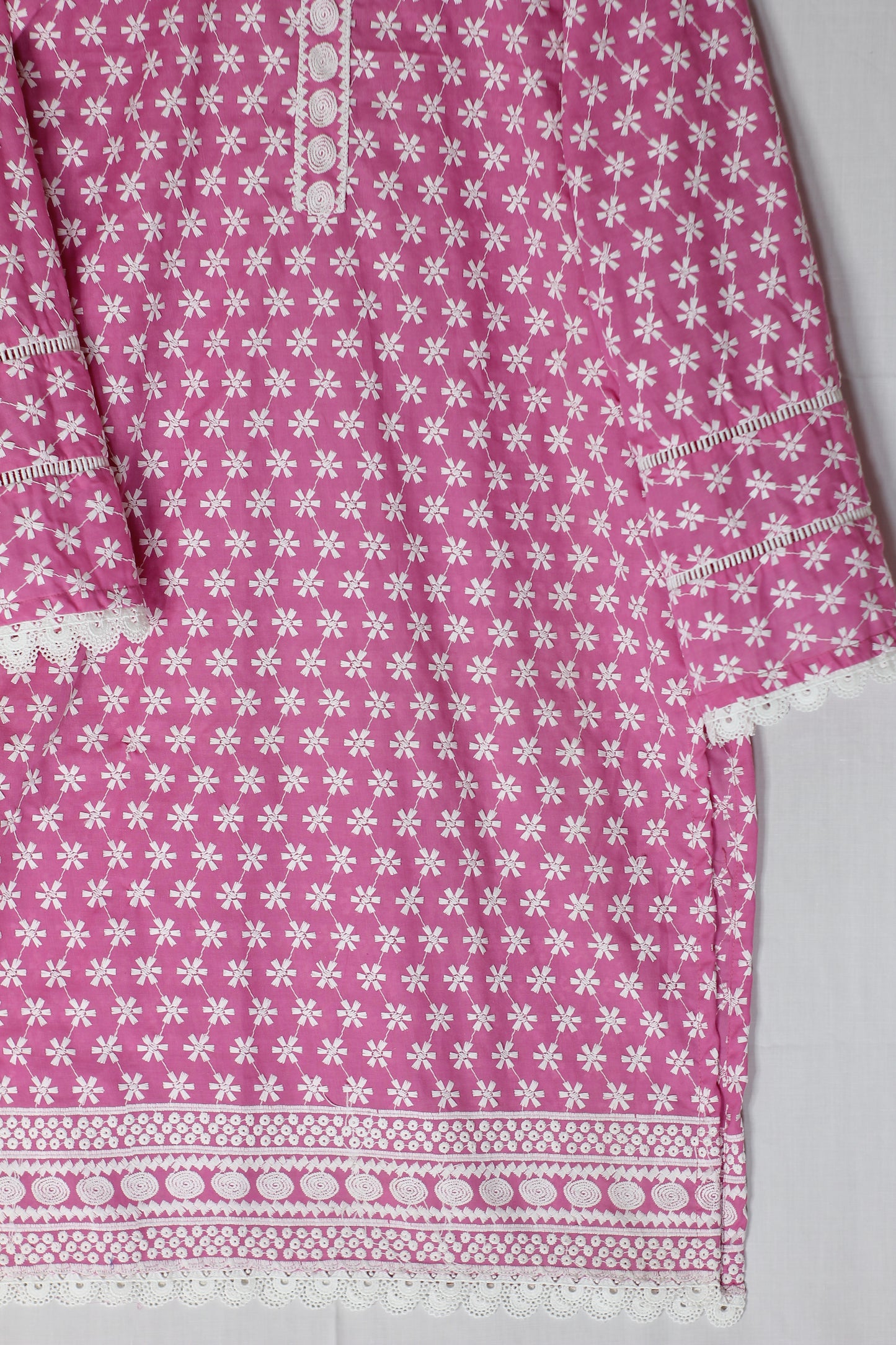 Pink Embroidered Lawn Shirt