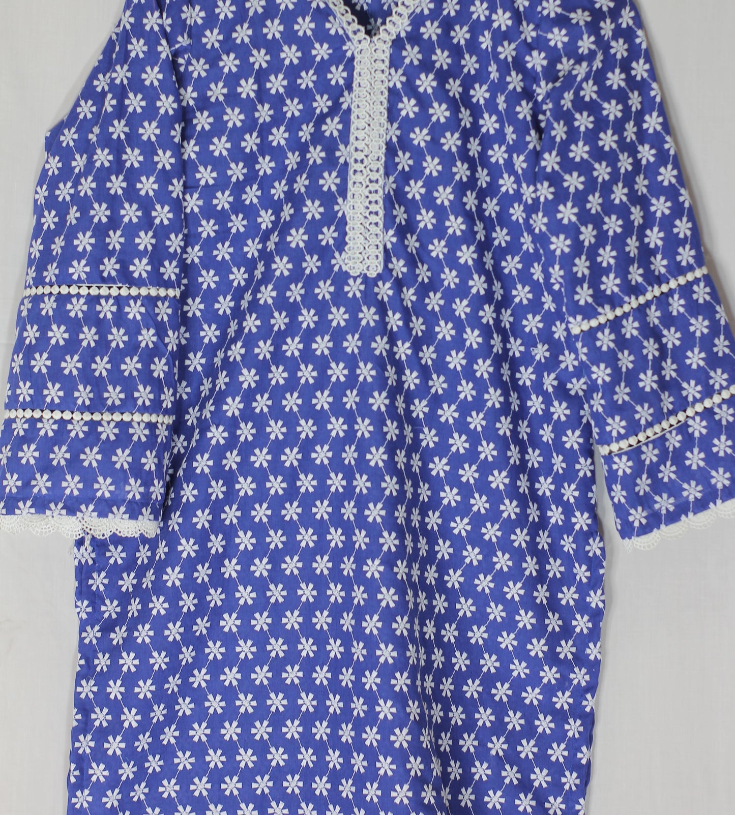 Blue Embroidered Lawn Shirt