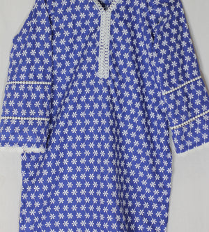 Blue Embroidered Lawn Shirt