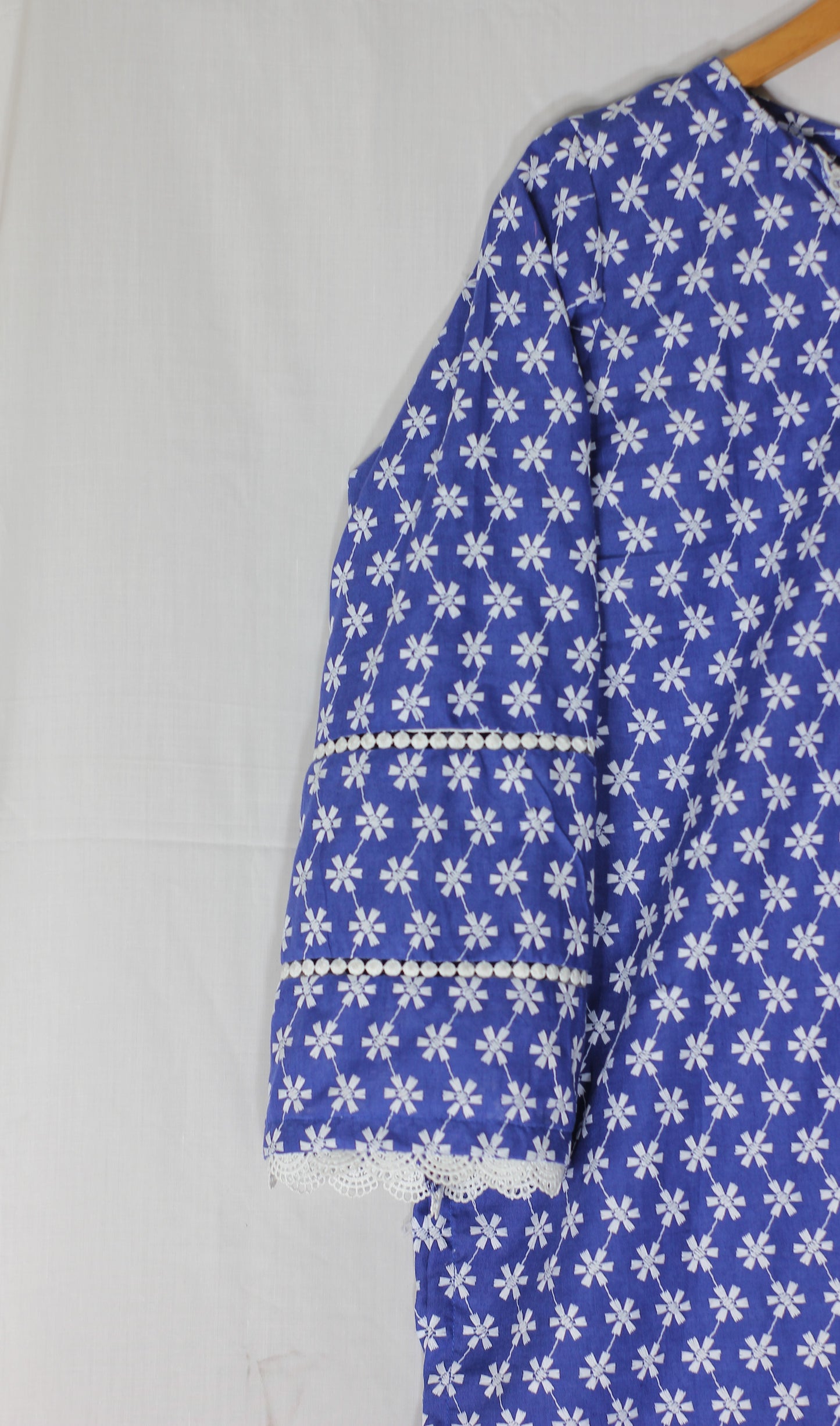 Blue Embroidered Lawn Shirt