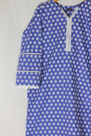 Blue Embroidered Lawn Shirt