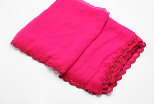 Four-sided zigzag chiffon dupatta