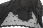 Black chiffon dupatta - Two side embroidery border