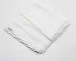 White chiffon dupatta - Two side embroidery border