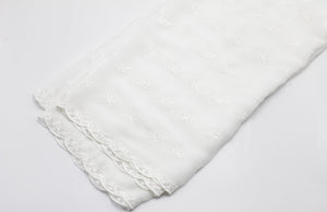 White chiffon dupatta - Two side embroidery border