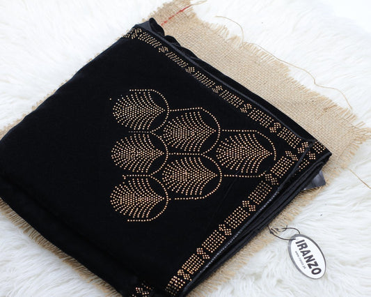 Imported Stone Embellished Velvet Shawl