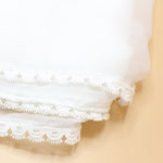 White Chiffon Dupatta - Four Side Lace