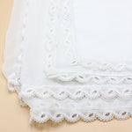 White Chiffon Dupatta - Four Side Lace