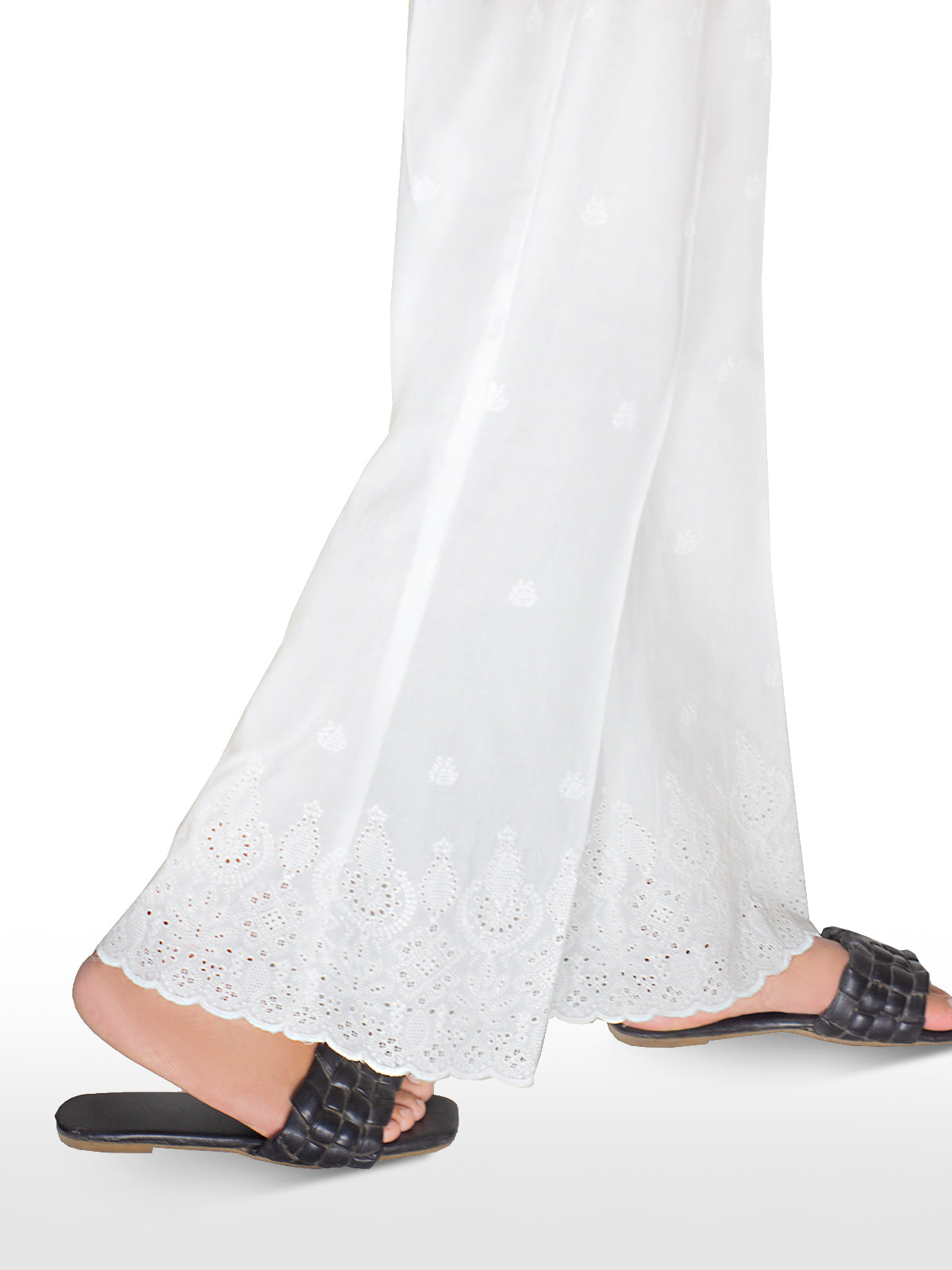 White Chikankari Bell Bottom