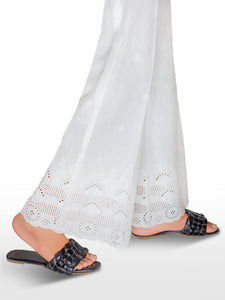 White Chikankari Bell Bottom