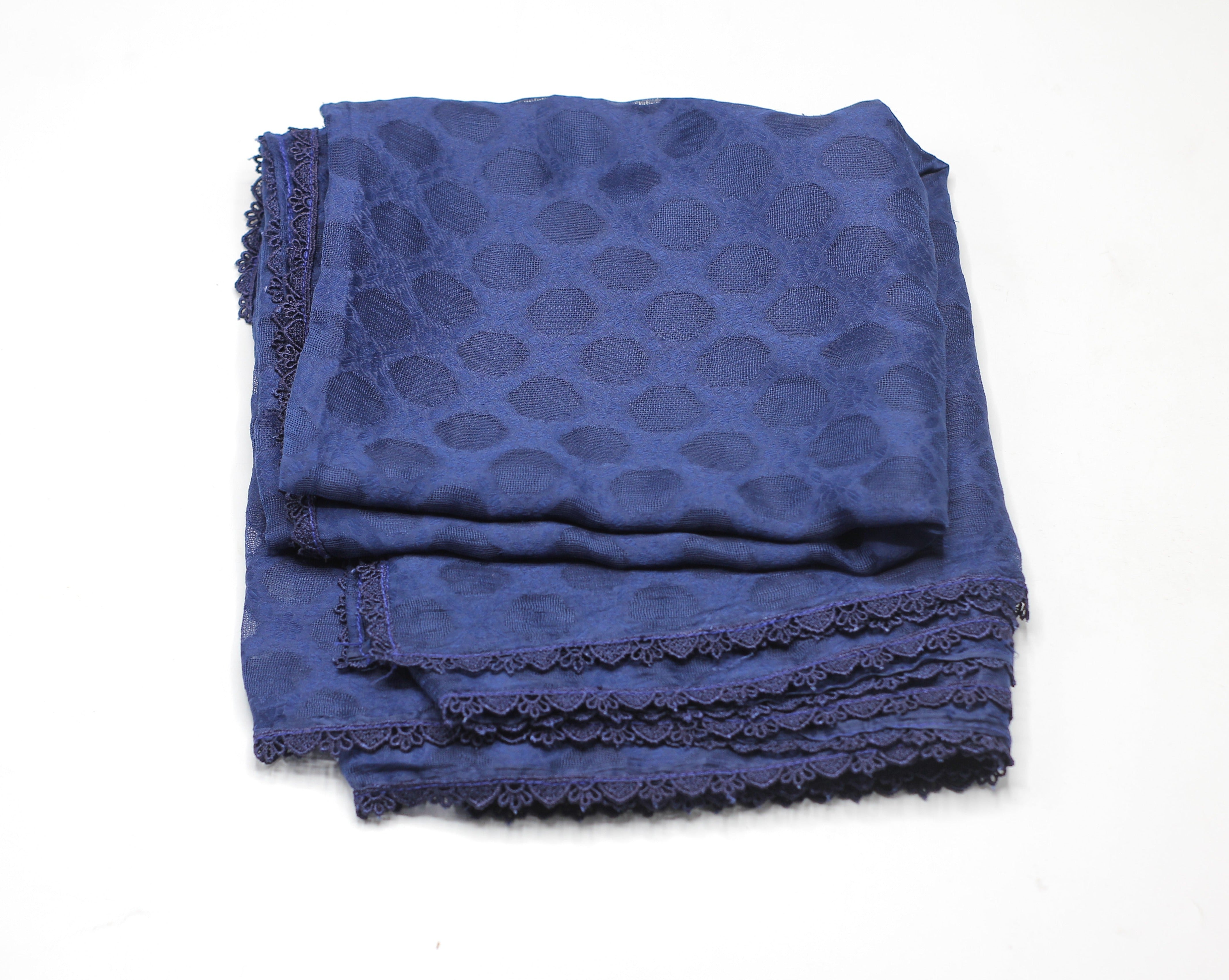 Blue Cotton Net Dupatta