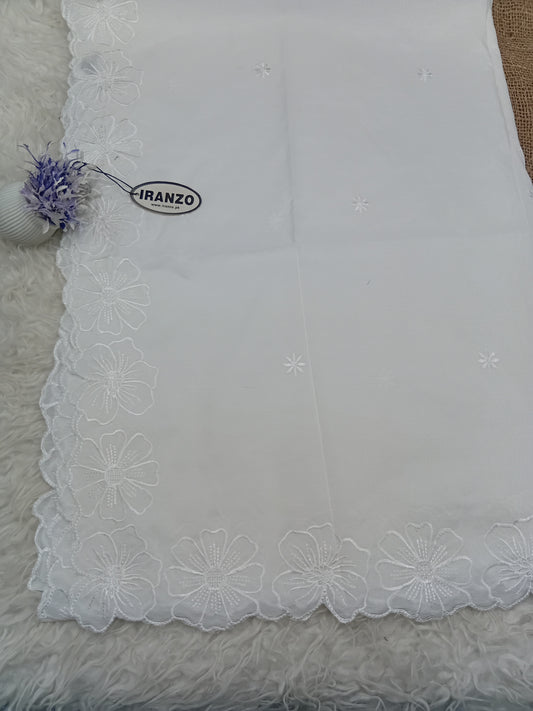 Elegant Four Side Embroidered Paper Cotton Dyeable Dupatta Just In