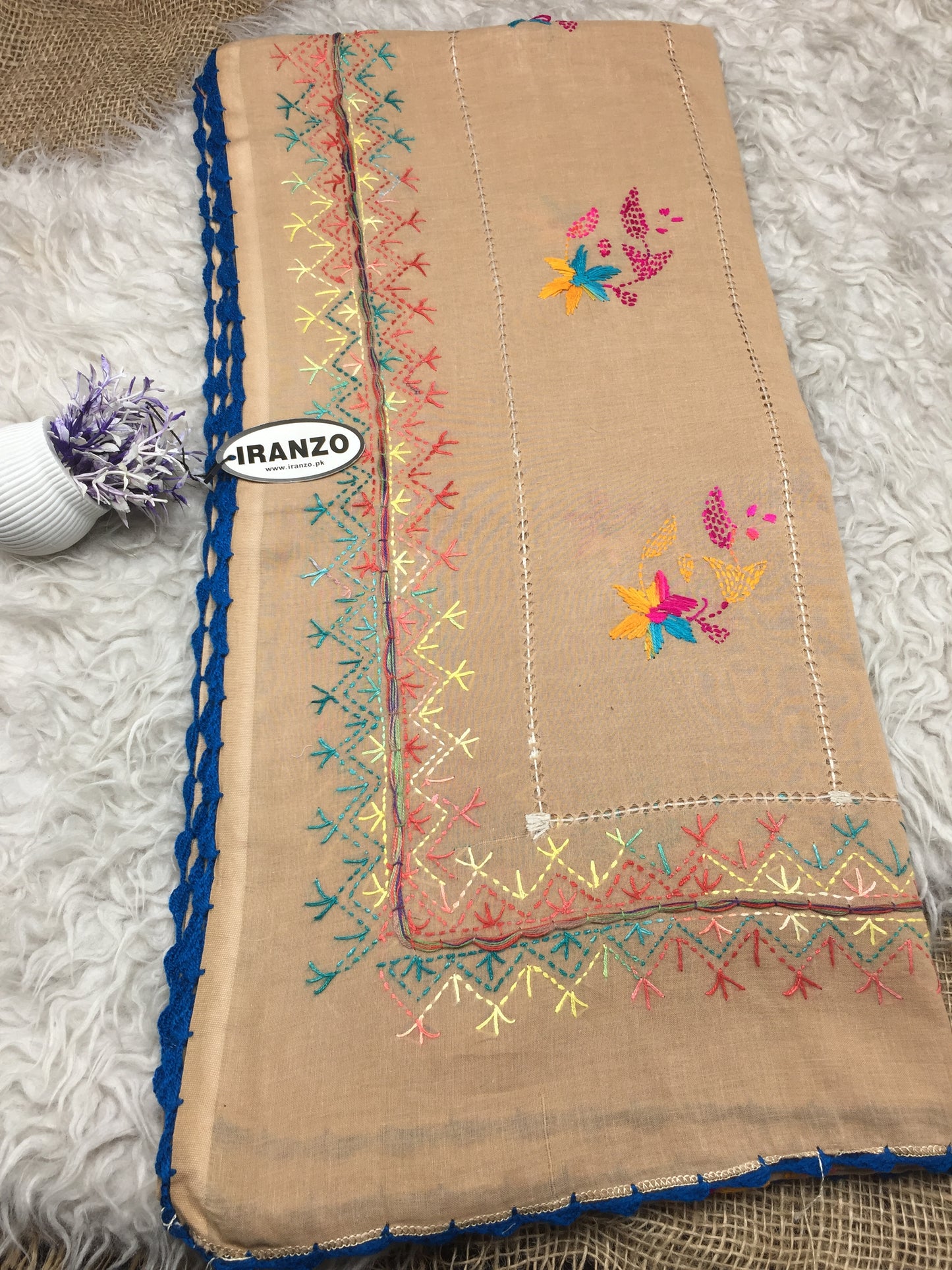 Hand Embroidered Lawn Shawl