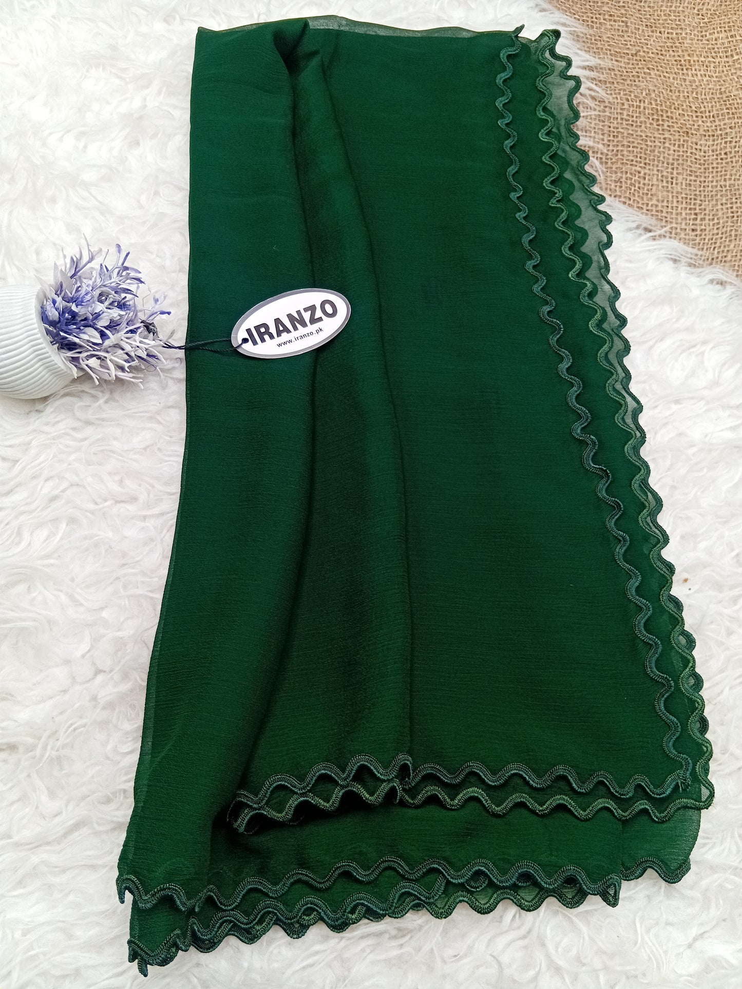 Green Solid Chiffon Dupatta just in