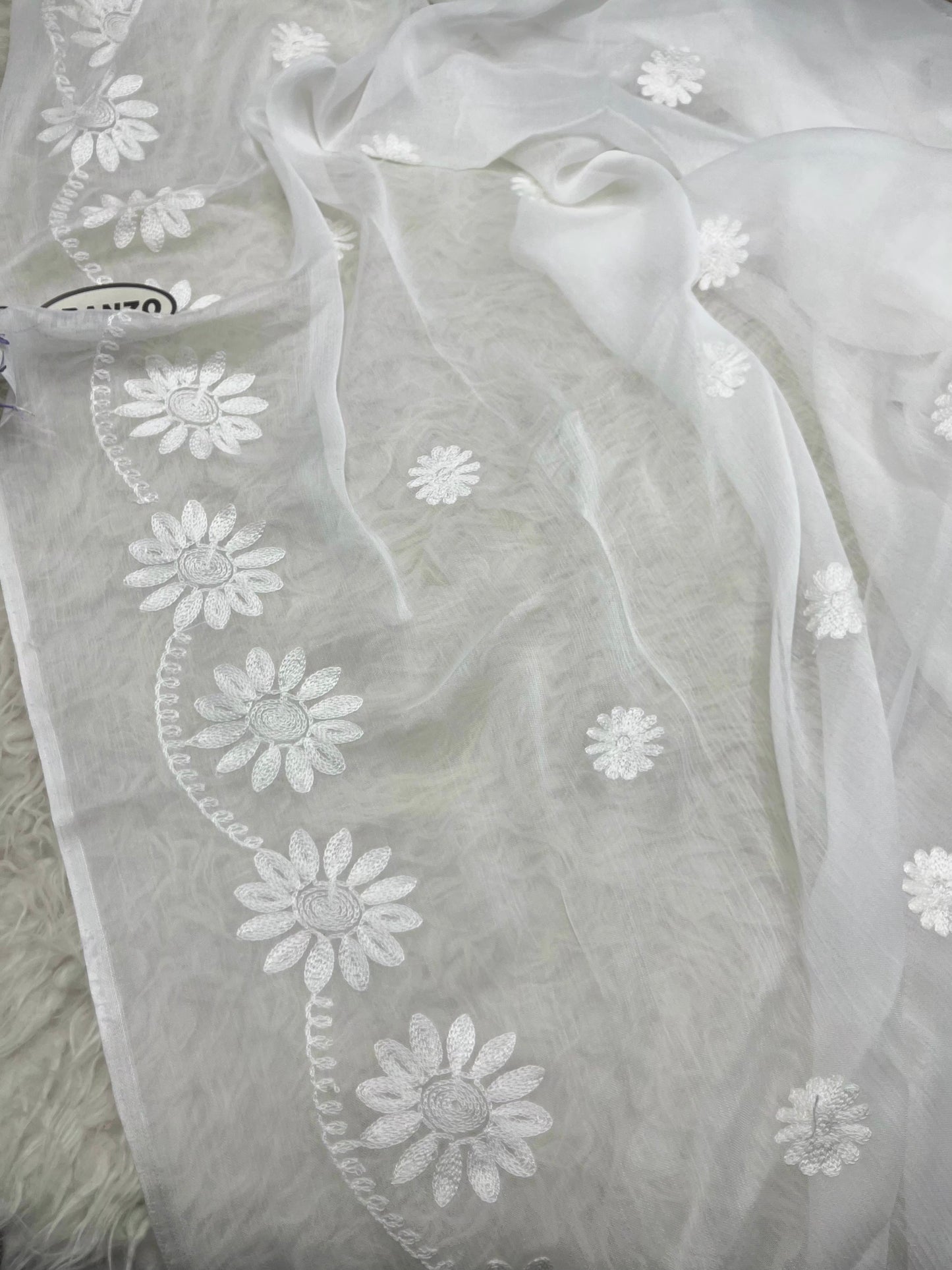 Dyeable Embroidered Chiffon Dupatta Just In