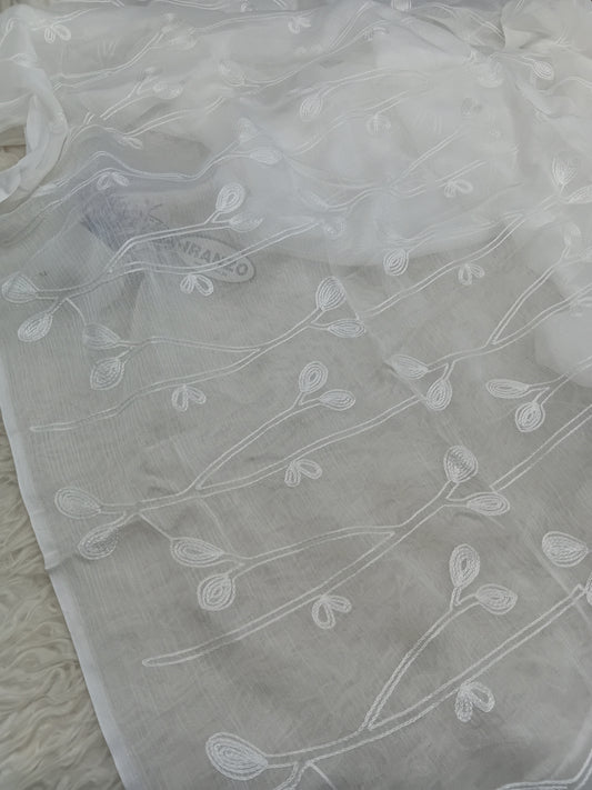 Dyeable Embroidered Chiffon Dupatta Just In
