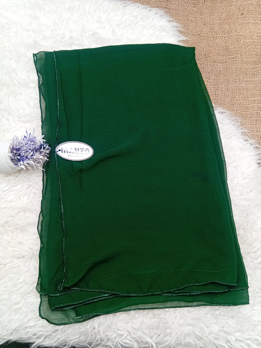 Green Solid Chiffon Dupatta just in