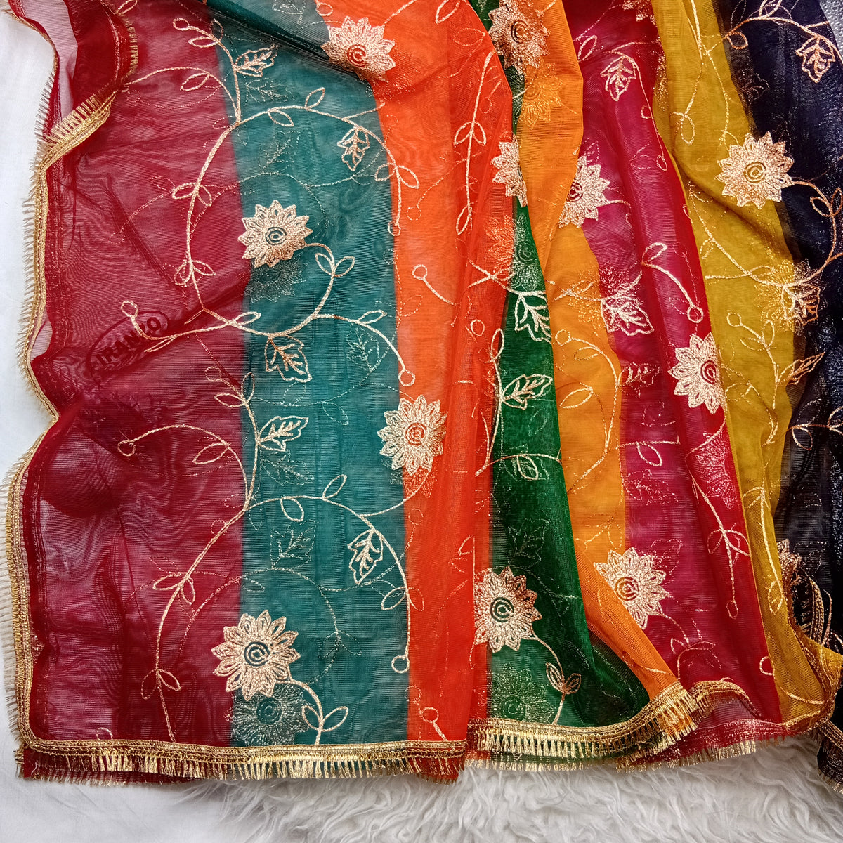 Multicolored Net Dupatta