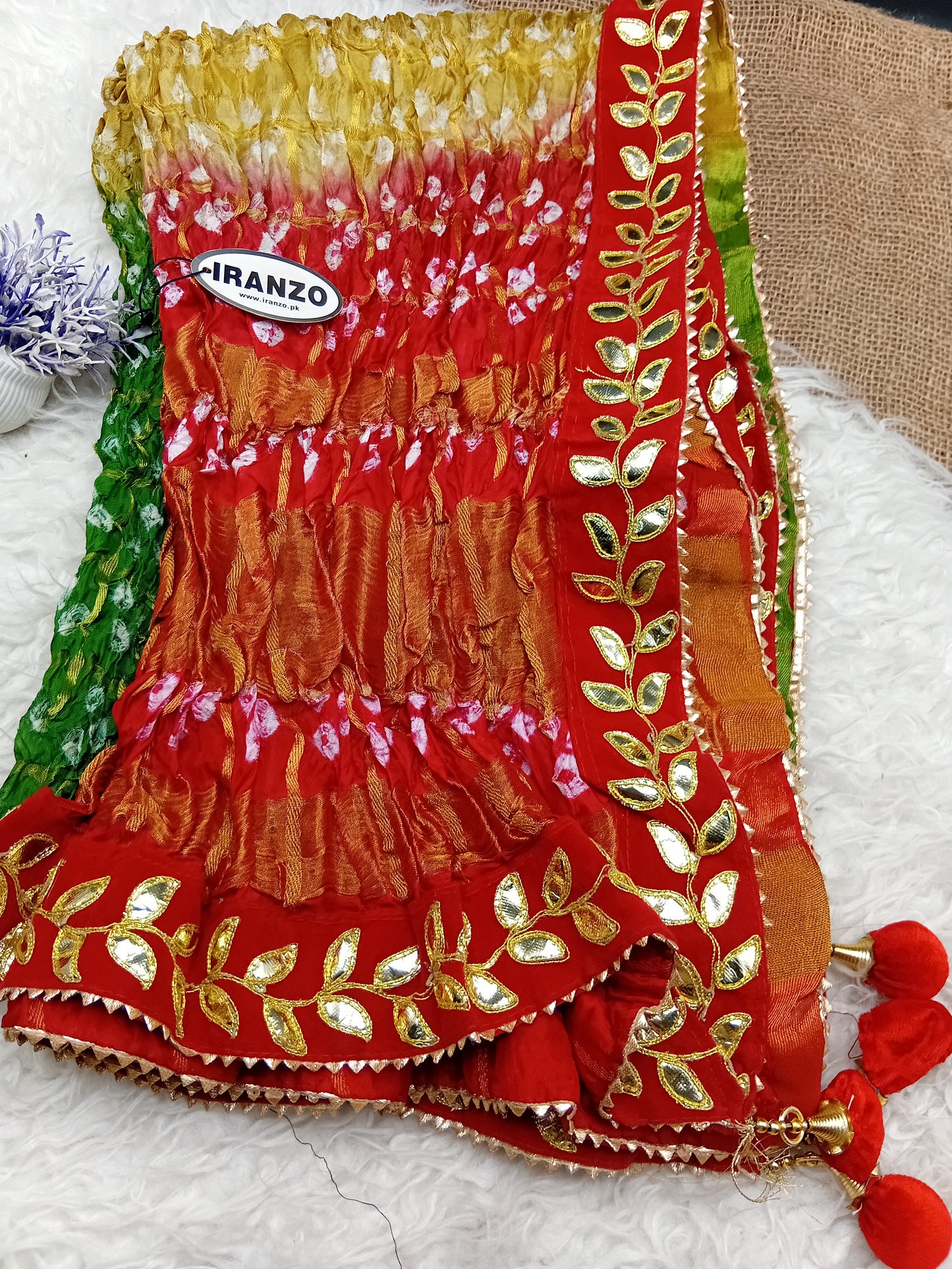 Crushed Soft Silk Gotta Work Dupatta
