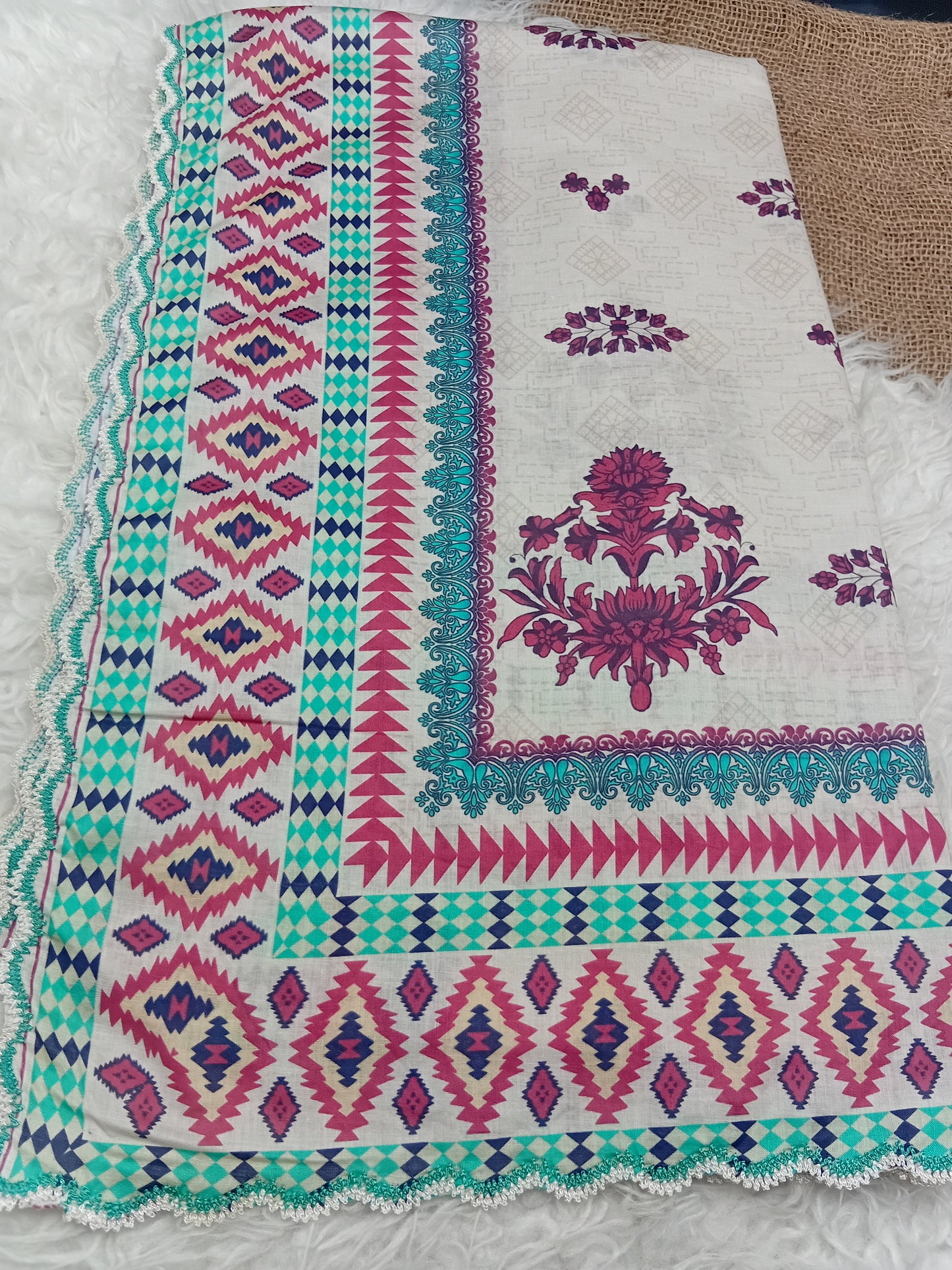 Lawn Dupatta Fourside Crochet Just in
