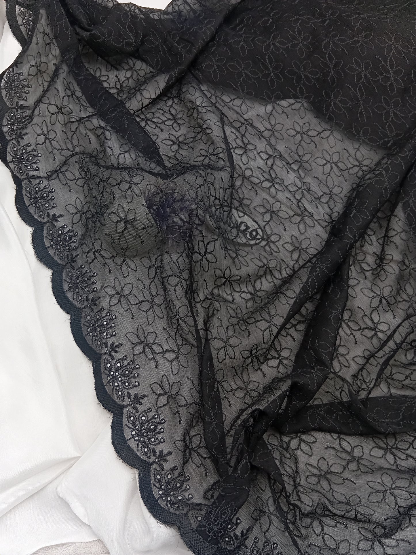 Embroidered Chiffon Dupatta Just in
