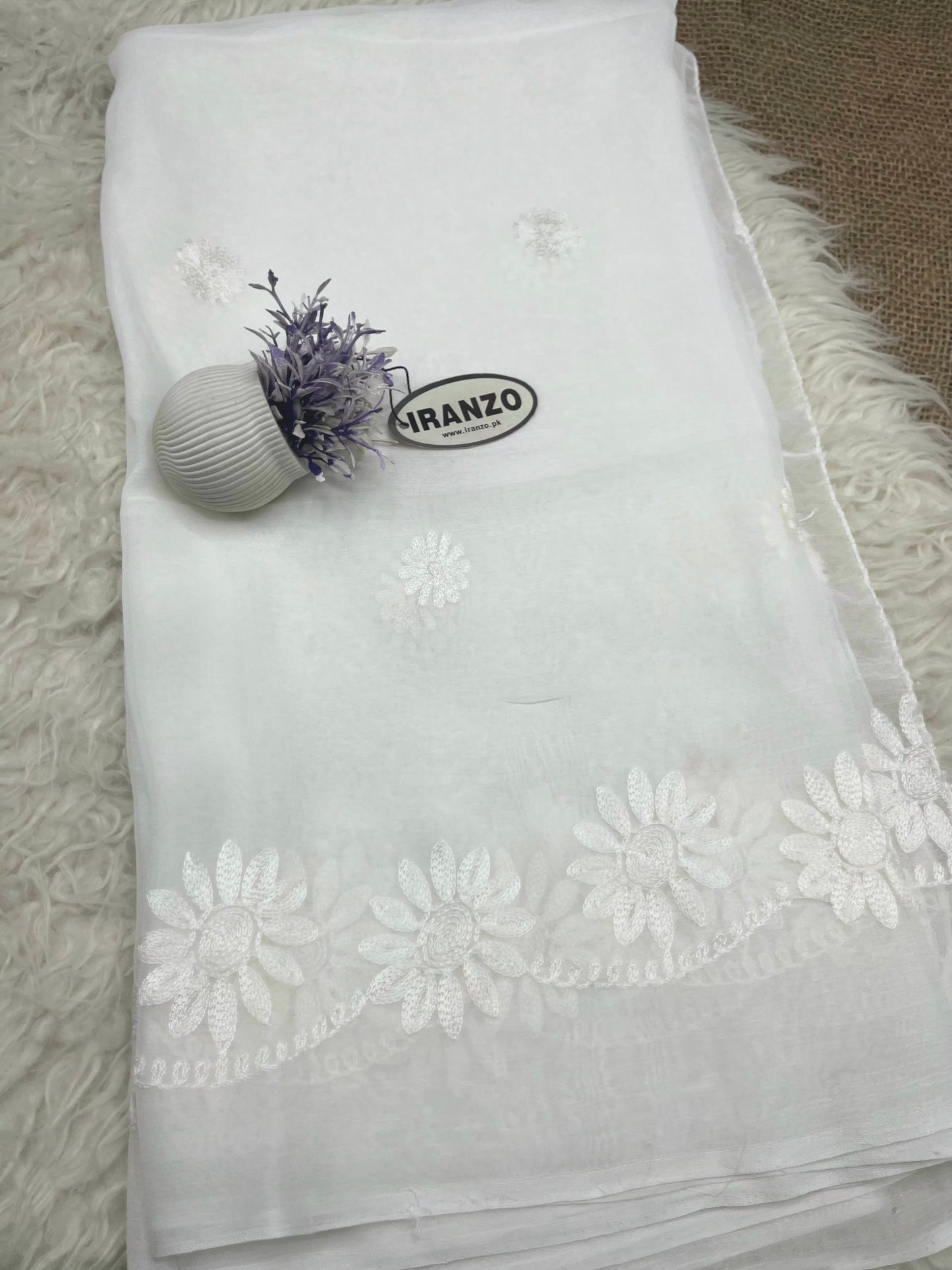 Dyeable Embroidered Chiffon Dupatta Just In