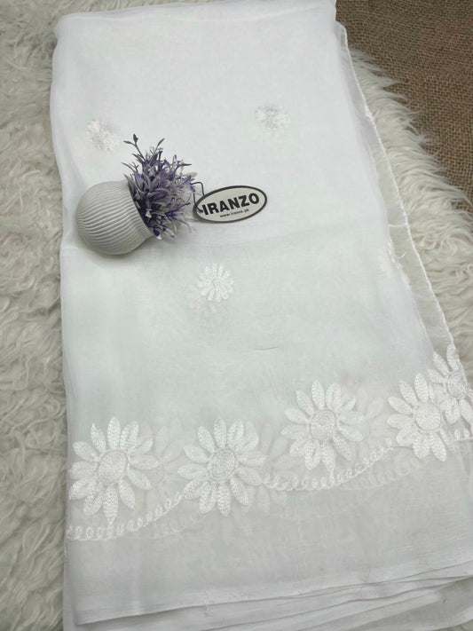 Dyeable Embroidered Chiffon Dupatta Just In