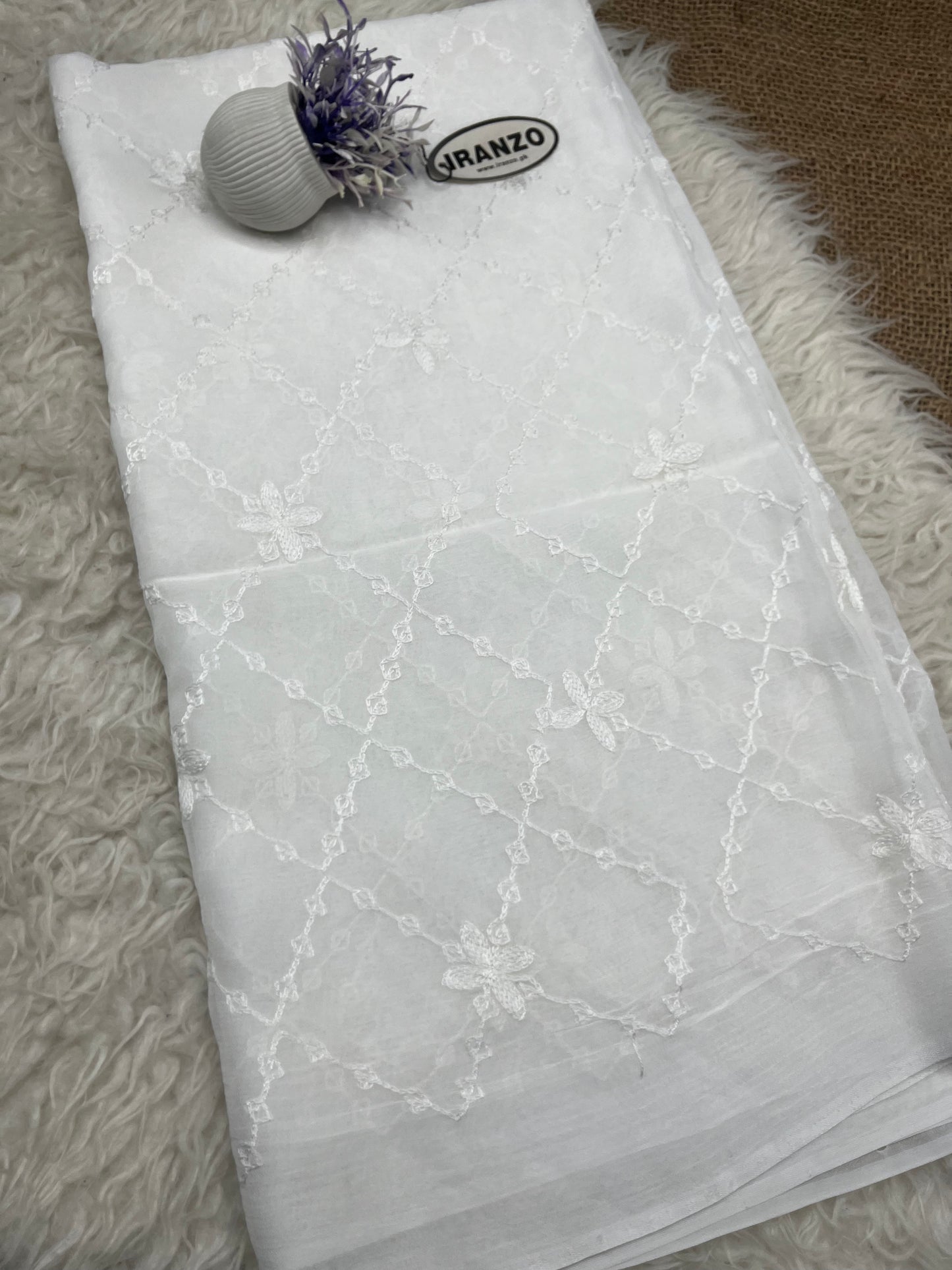 Dyeable Embroidered Chiffon Dupatta Just In