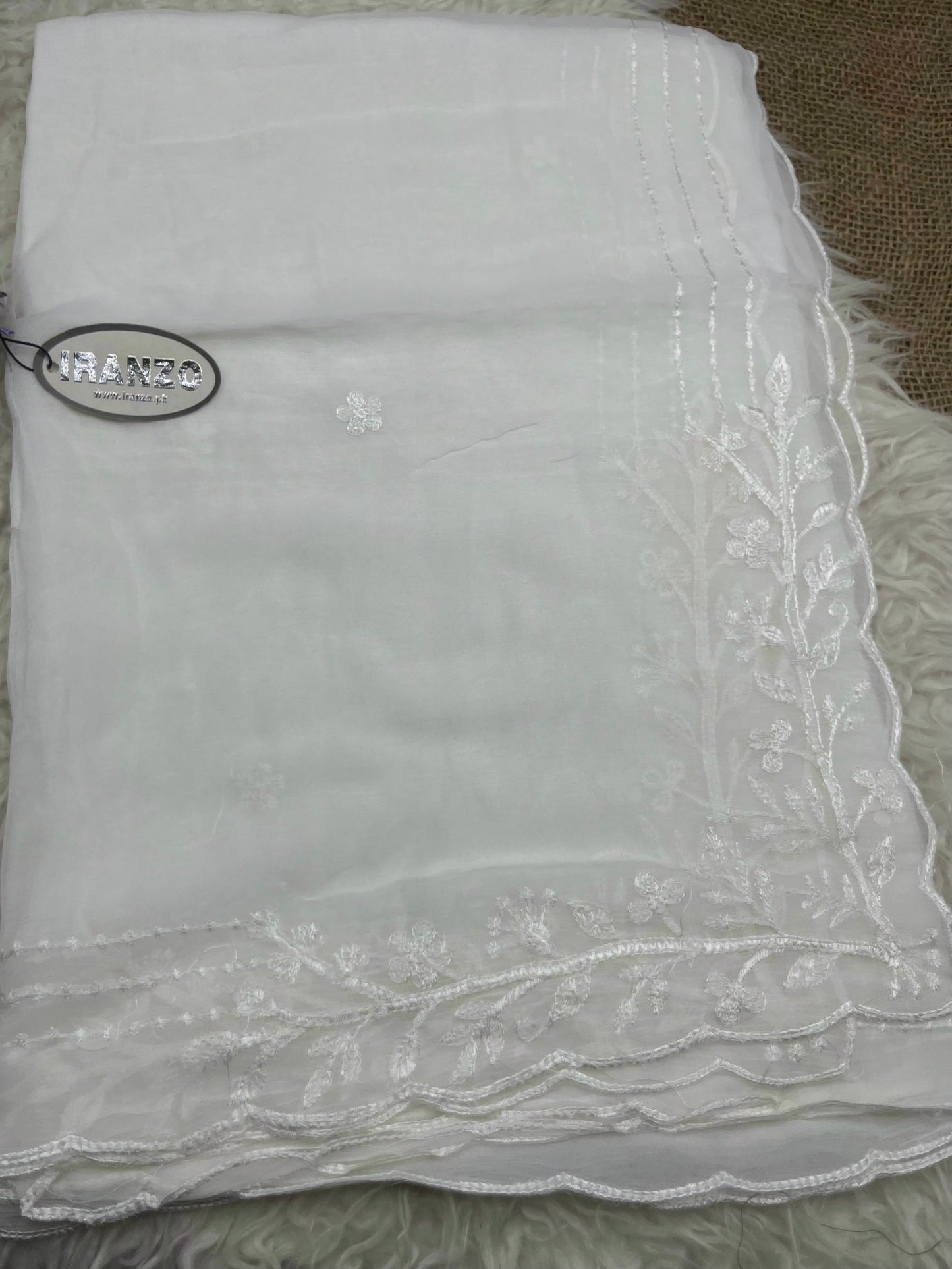 Four Side Border Dyeable Embroidered Chiffon Dupatta 2.75Y Just In