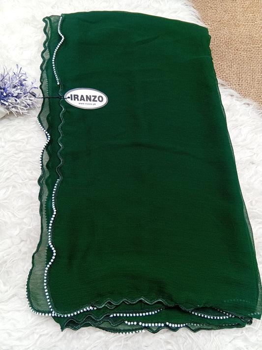 Green Solid Chiffon Dupatta just in