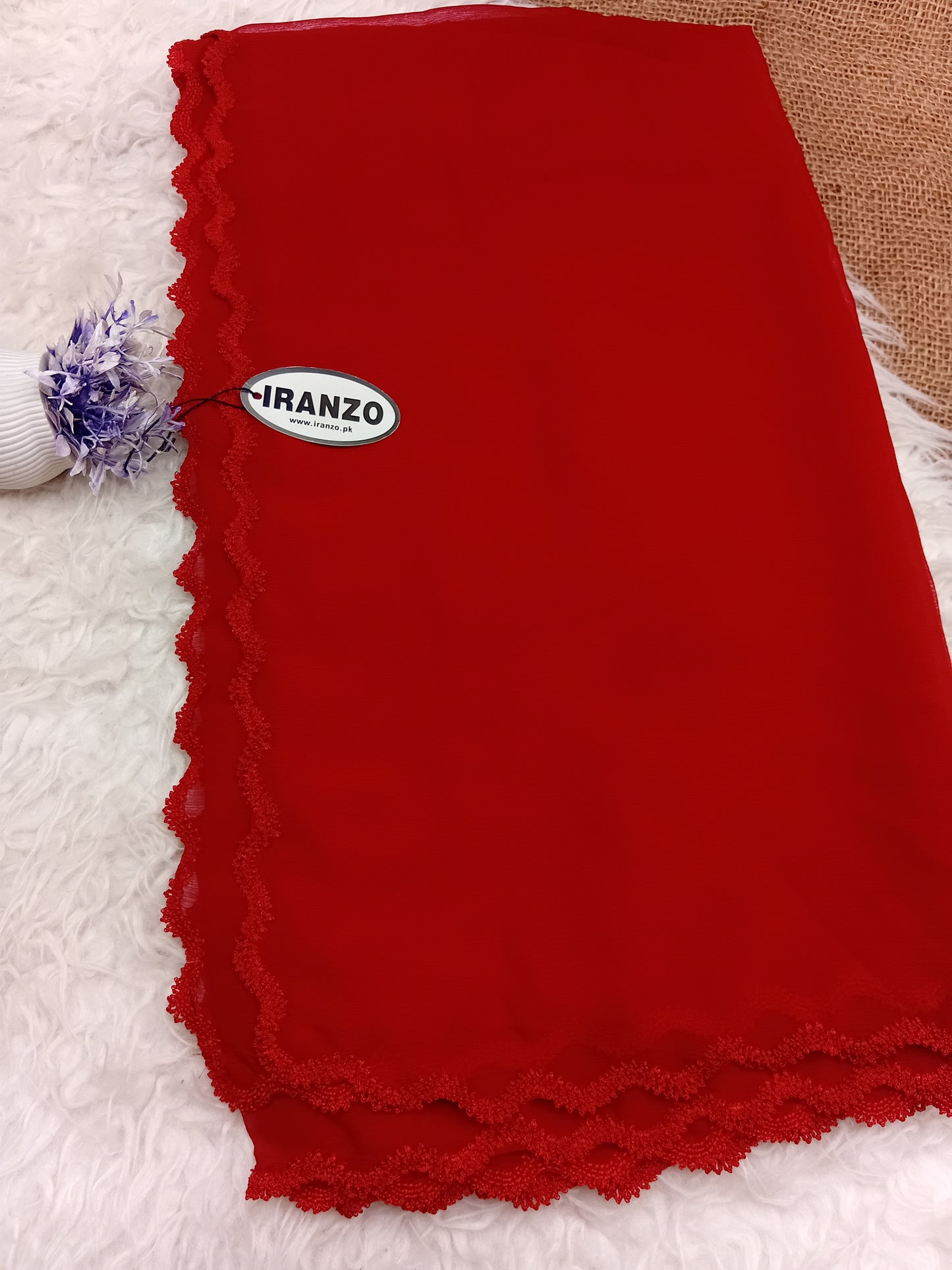 Chiffon Dupatta Four Side Crochet Just In