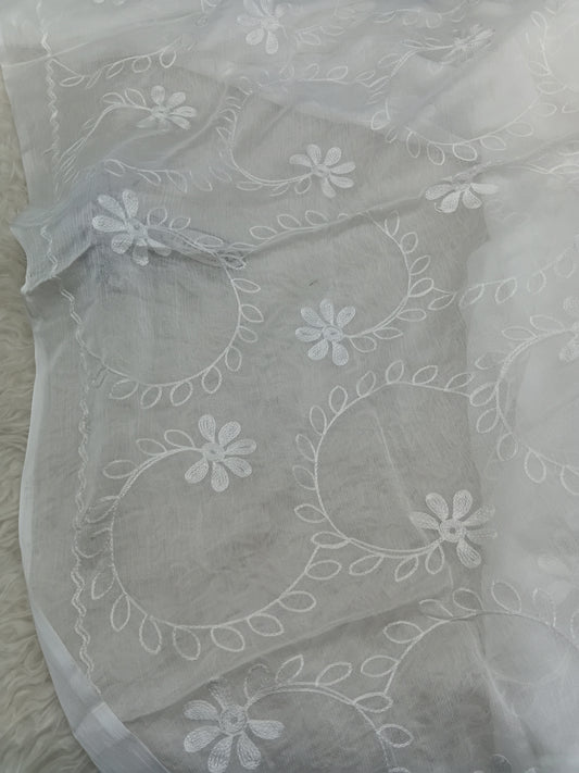 Dyeable Embroidered Chiffon Dupatta Just In