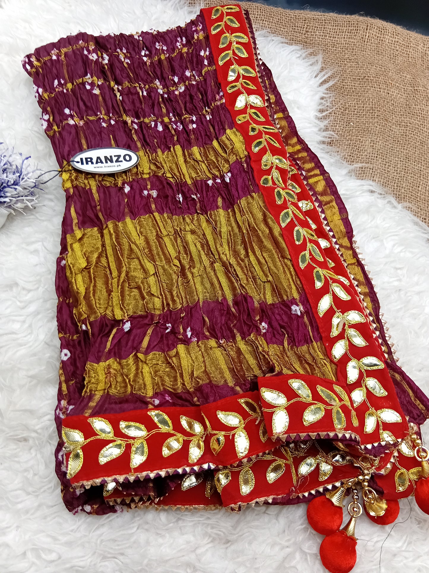 Crushed Soft Silk Gotta Work Dupatta