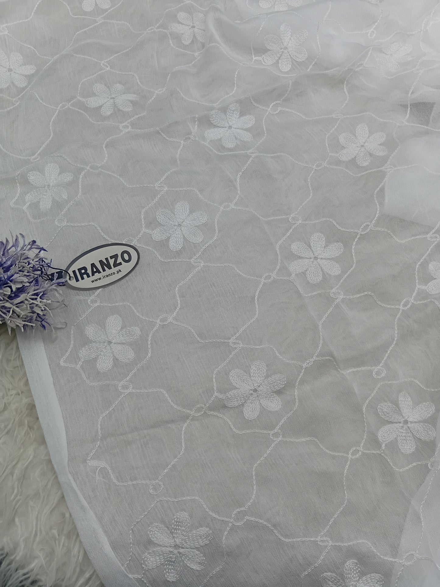 Dyeable Embroidered Chiffon Dupatta Just In